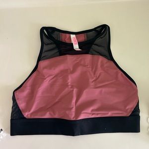 Victoria’s Secret pink high neck racer back sports bra